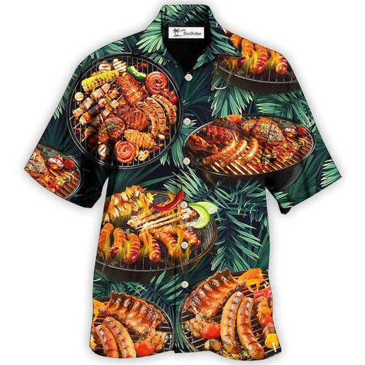 Hawaiian Shirt / Adults / S BBQ Grilled Tropical Leaf Style - Hawaiian Shirt 