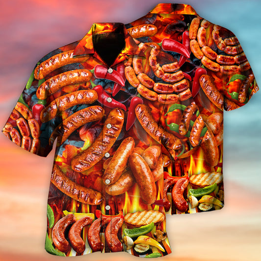 BBQ Hot Grilled Sausage Style - Hawaiian Shirt 
