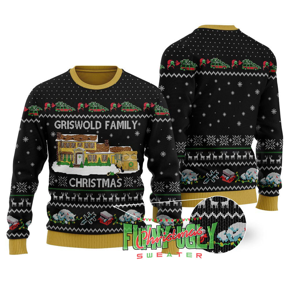 Griswold Family Christmas National Lampoon Sweater Black