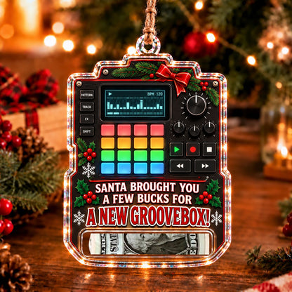 Groovebox Christmas money holder ornament