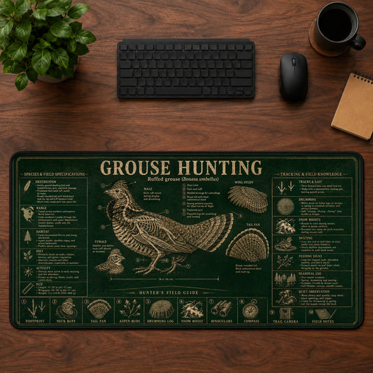 Grouse Hunting Desk Mat Mouse Pad | 5To9Vibe