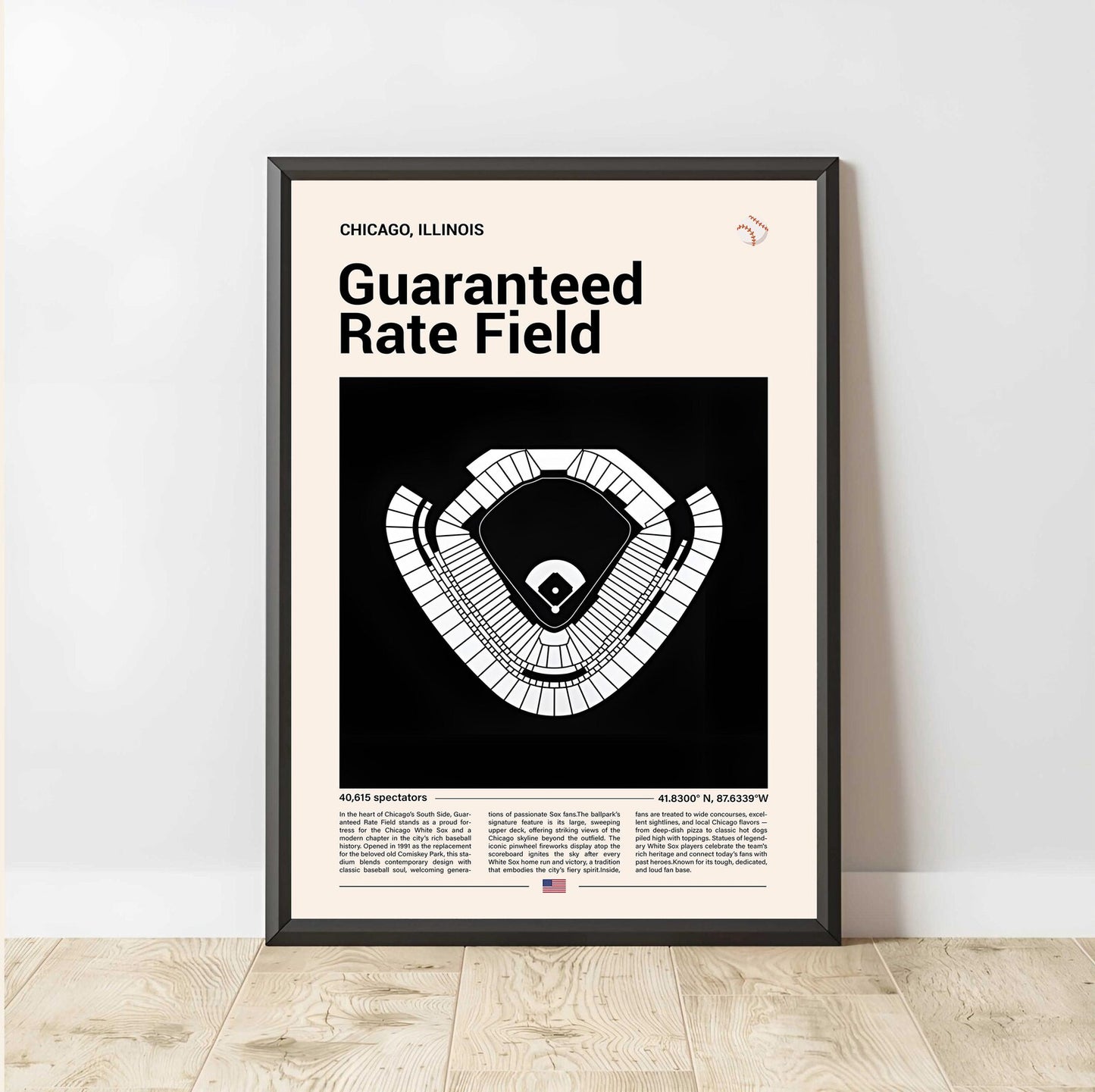 Baseball Stadium Seating Diagram - Vertical Poster - 5to9vibe