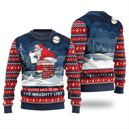 Guess Who On Naughty List Ugly Christmas Sweater