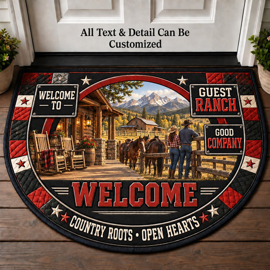 Guest Ranch Personalized Half Round Mat | 5To9Vibe