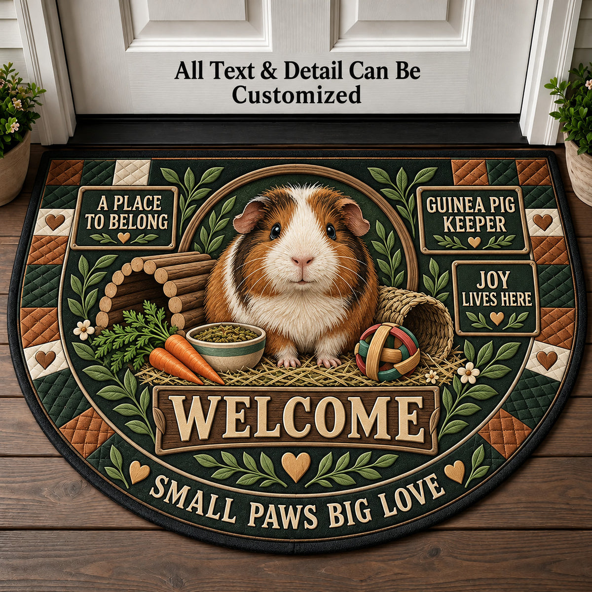 Guinea Pig Keeper Personalized Half Round Mat | 5To9Vibe