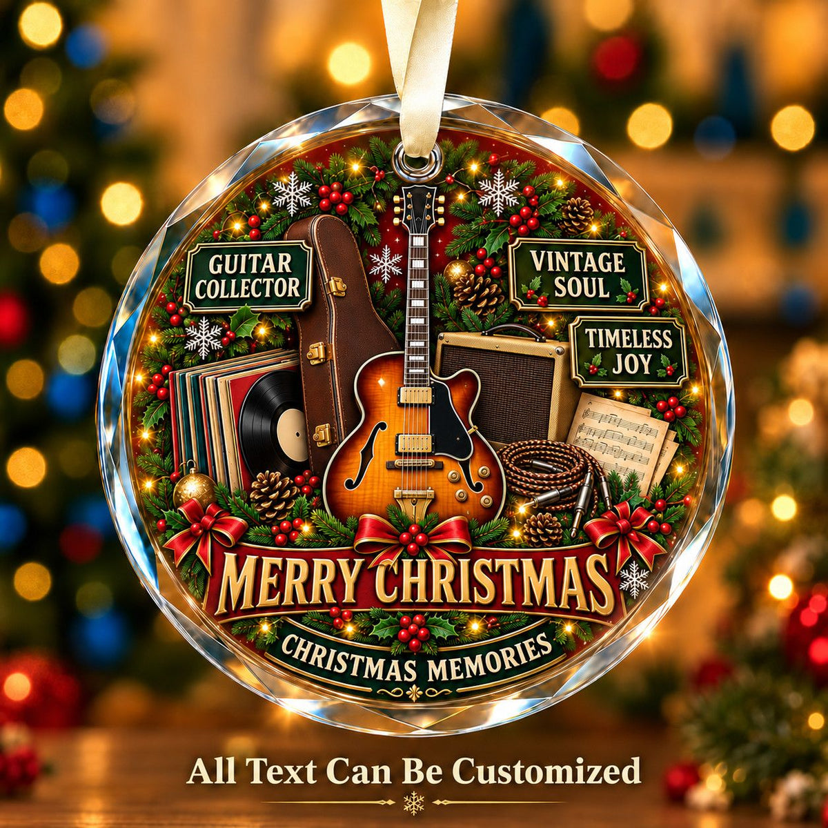 Guitar Collector Personalized Glass Ornament | 5To9Vibe