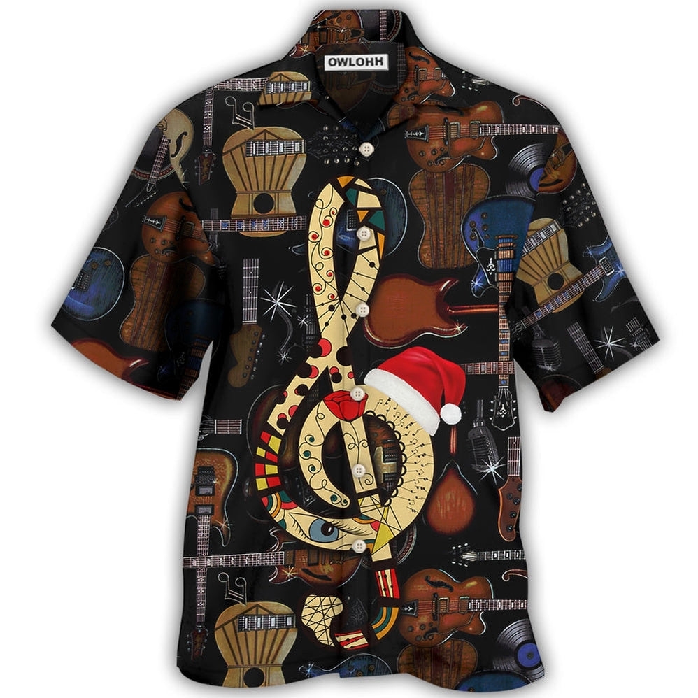 Hawaiian Shirt / Adults / S Guitar Happy Merry Christmas - Hawaiian Shirt 