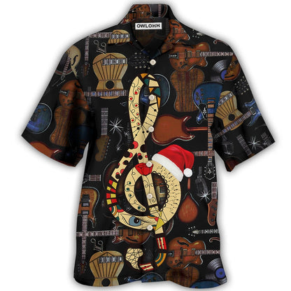 Hawaiian Shirt / Adults / S Guitar Happy Merry Christmas - Hawaiian Shirt 