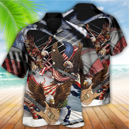 Guitar Independence Day Eagle - Hawaiian Shirt 