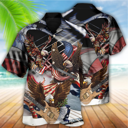 Guitar Independence Day Eagle - Hawaiian Shirt 