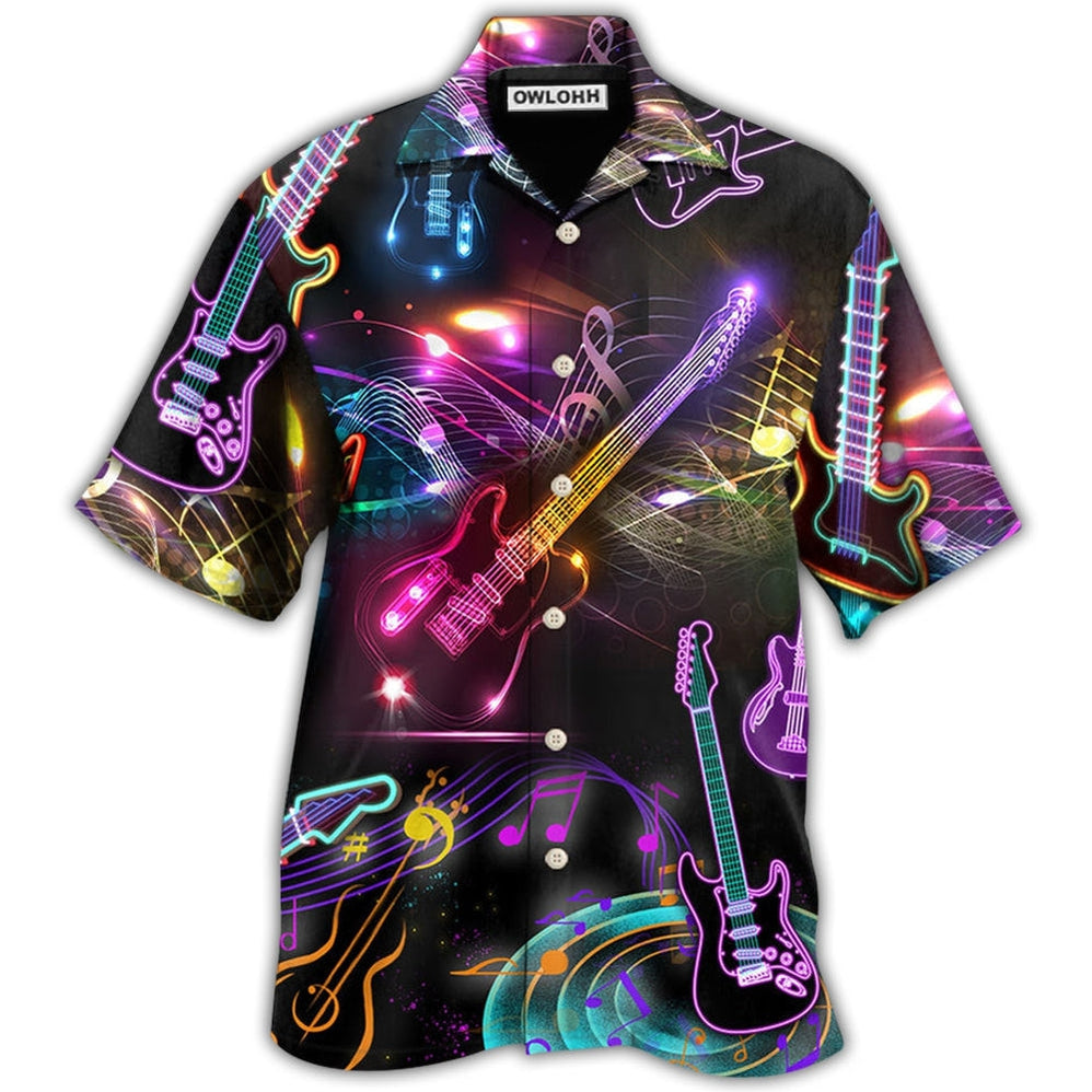 Hawaiian Shirt / Adults / S Guitar Neon Amazing Art - Hawaiian Shirt 