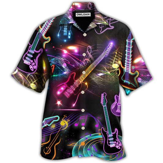 Hawaiian Shirt / Adults / S Guitar Neon Amazing Art - Hawaiian Shirt 