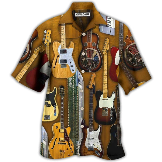 Hawaiian Shirt / Adults / S Guitar Vintage Basic Style - Hawaiian Shirt 