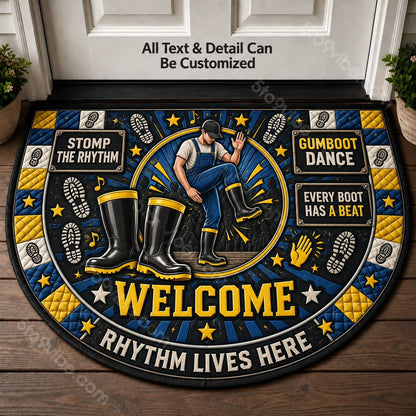 Gumboot Dance Personalized Half Round Mat | 5To9Vibe