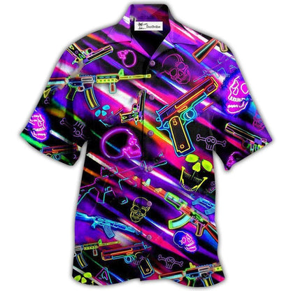 Hawaiian Shirt / Adults / S Gun Real Men Don't Retreat They Reloads Neon Style - Hawaiian Shirt 