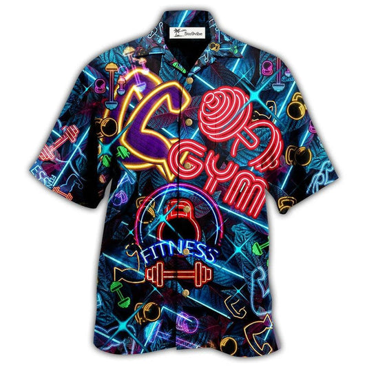 Hawaiian Shirt / Adults / S Gym Love Fitness Neon Style - Hawaiian Shirt 