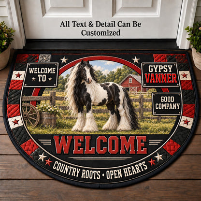 Gypsy Vanner Personalized Half Round Mat | 5To9Vibe