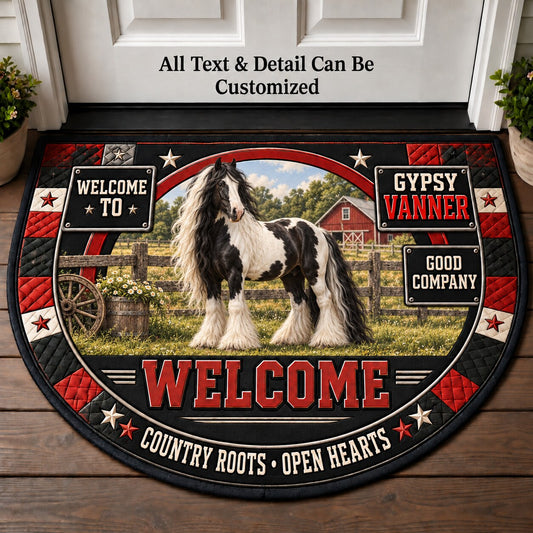 Gypsy Vanner Personalized Half Round Mat | 5To9Vibe