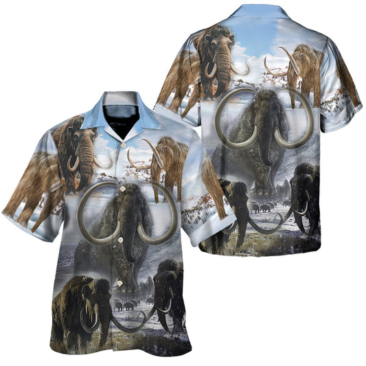 Mammoths Roamed Far and Wide Just Like Living Elephants - Unisex Hawaiian Shirt For Men and Women