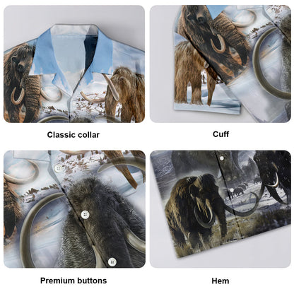 Los mamuts deambulaban a lo largo y ancho, igual que los elefantes vivos - Camisa hawaiana unisex para hombres y mujeres