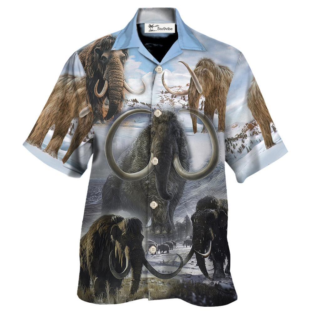 Los mamuts deambulaban a lo largo y ancho, igual que los elefantes vivos - Camisa hawaiana unisex para hombres y mujeres