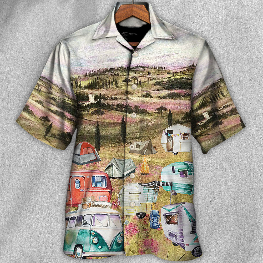 Camping Immense Meadow Art - Hawaiian Shirt 