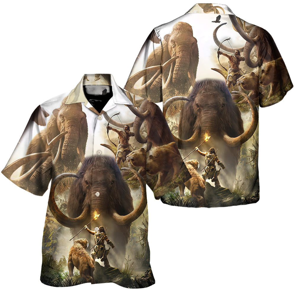 Mamut y hombre - Camisa hawaiana unisex para hombres y mujeres
