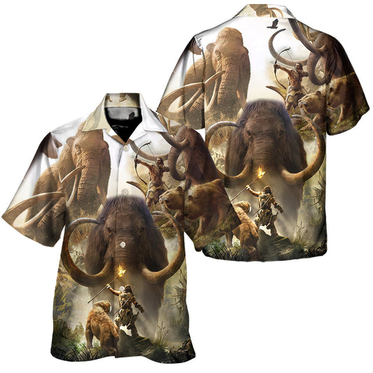 Mammoth And Man - Unisex Hawaiian Shirt For Men and Women