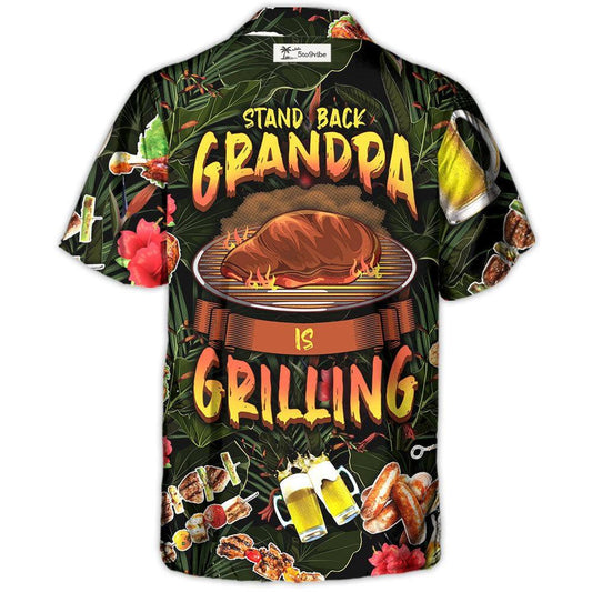 Barbecue Funny BBQ Stand Back Grandpa Is Grilling - Unisex Hawaiian Shirt For Men and Women