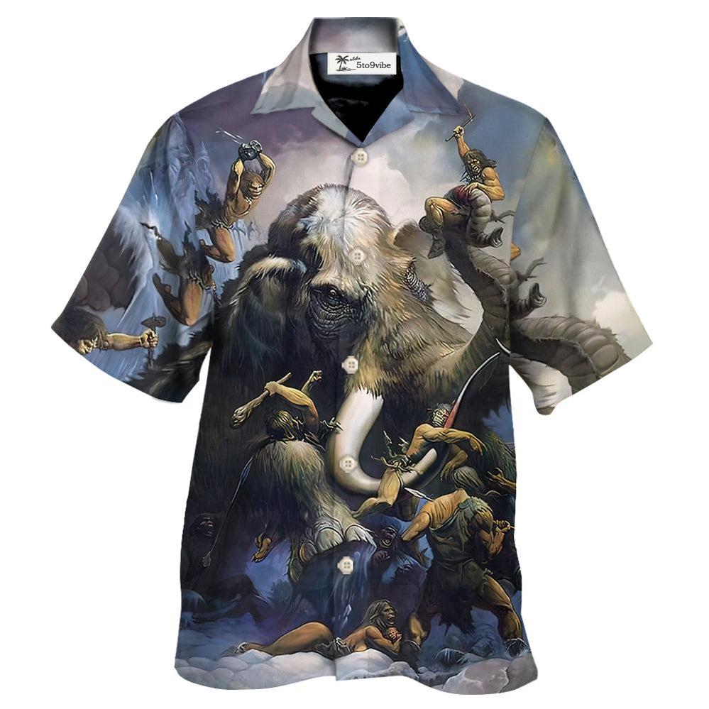 Mamut y Humano - Camisa Hawaiana Unisex para Hombres y Mujeres