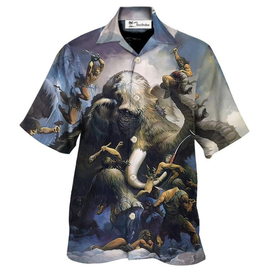 Mamut y Humano - Camisa Hawaiana Unisex para Hombres y Mujeres