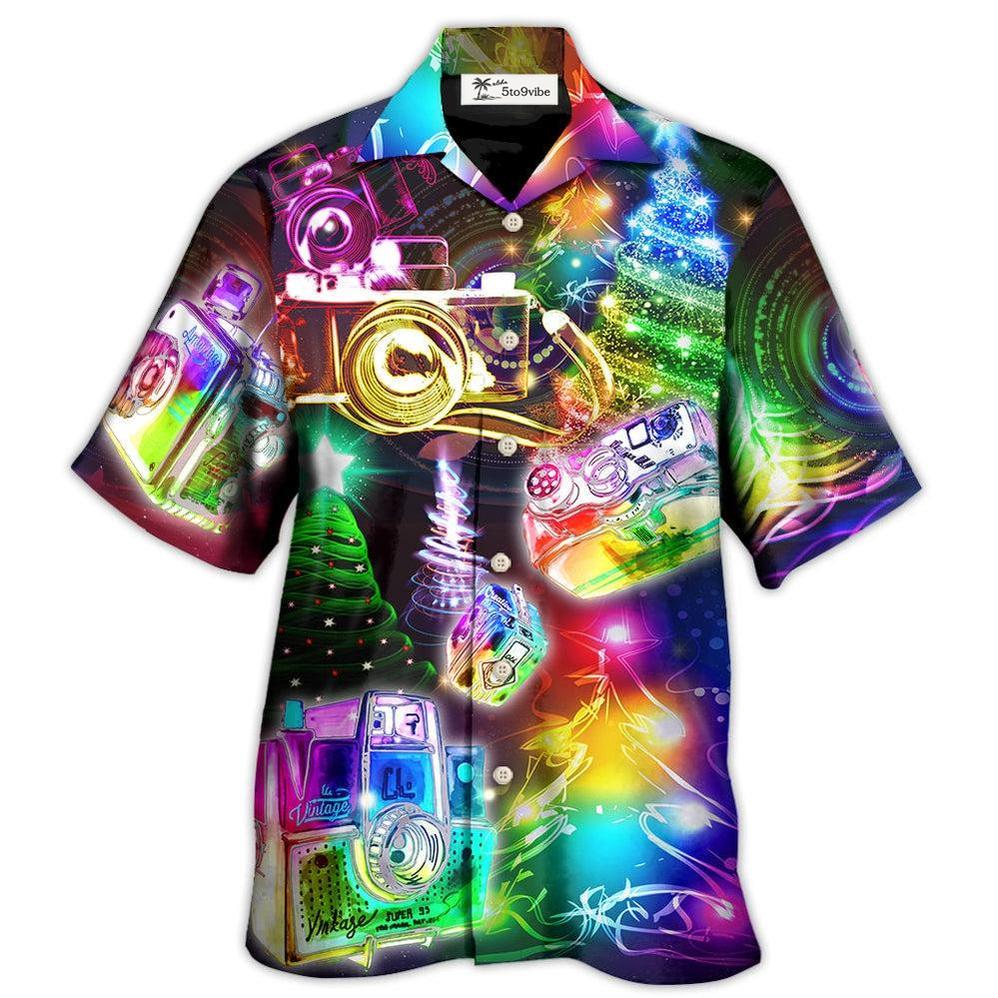 Hawaiian Shirt / Adults / S Camera Christmas Merry Everything Happy Always - Hawaiian Shirt 