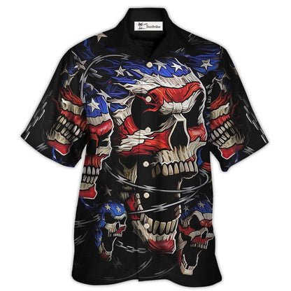 Hawaiian Shirt / Adults / S America Skull Love America Forever - Hawaiian Shirt 