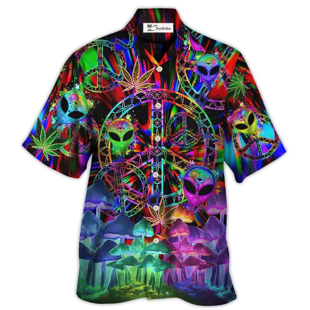 Hawaiian Shirt / Adults / S Hippie Alien Peace Color Stunning - Hawaiian Shirt 