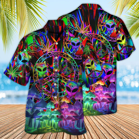 Hippie Alien Peace Color Stunning - Hawaiian Shirt 
