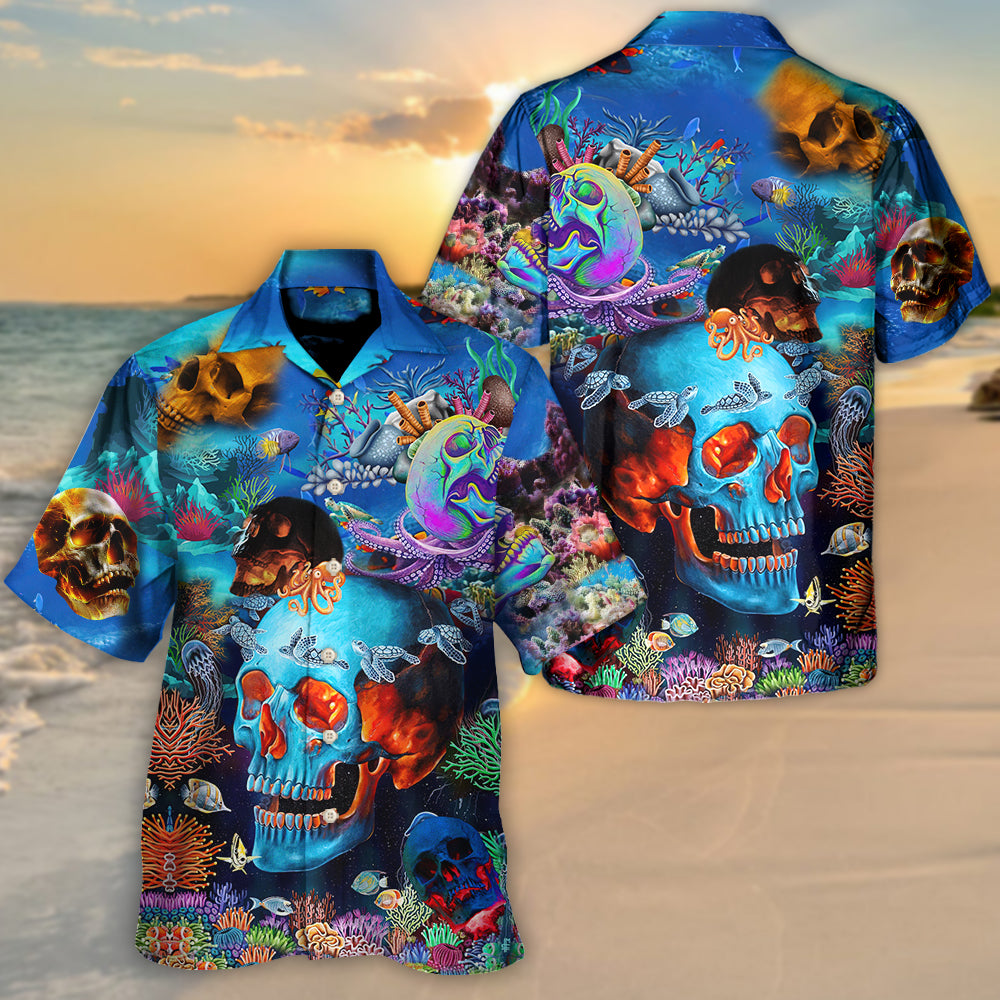 Skull Deep In The Ocean - Unisex Hawaiian Shirt For Men and Women