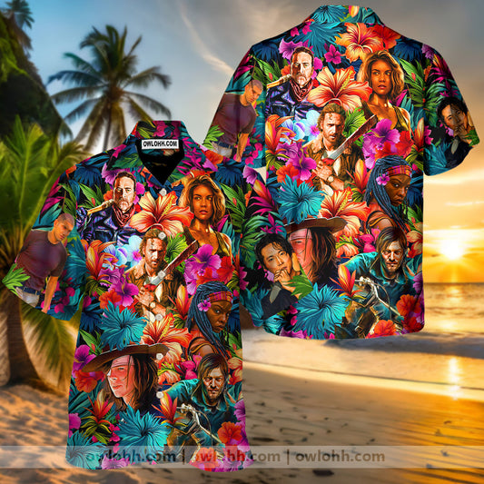 The Walking Dead Synthwave Tropical Summer Special - Unisex Hawaiian Shirt For Men and Women