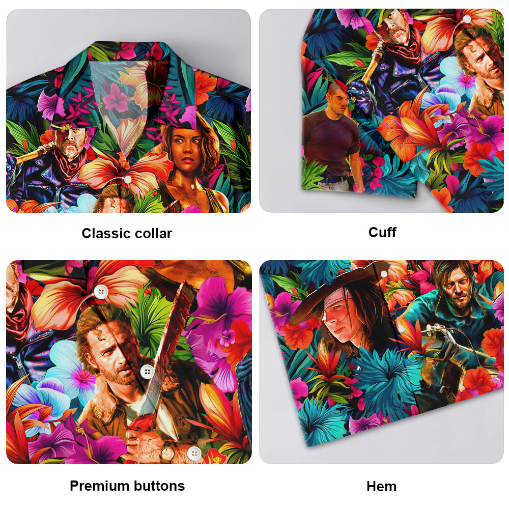 The Walking Dead Synthwave Tropical Summer Special - Unisex Hawaiian Shirt For Men and Women