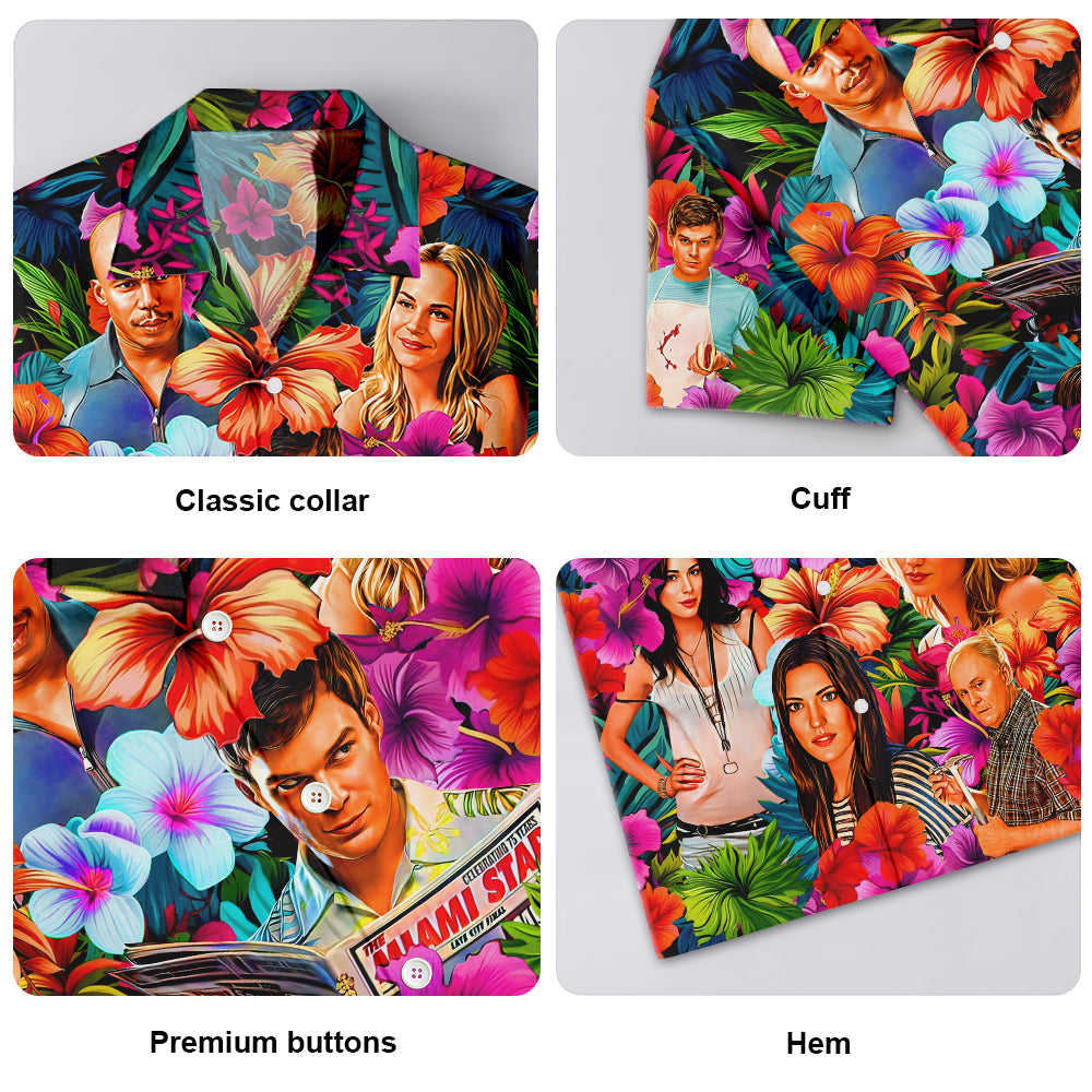 Dexter Synthwave Tropical Summer Special - Unisex Hawaiian Shirt For Men and Women