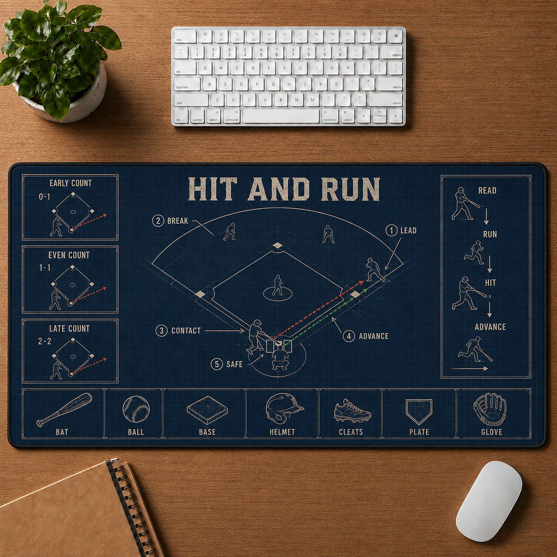 Hit and Run Blueprint Desk Mat | 5To9Vibe