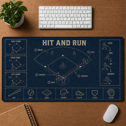 Hit and Run Blueprint Desk Mat | 5To9Vibe