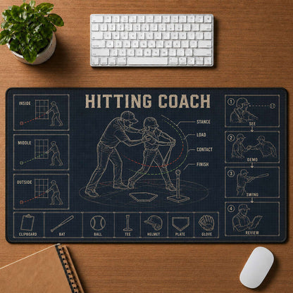 Hitting Coach Blueprint Desk Mat | 5To9Vibe