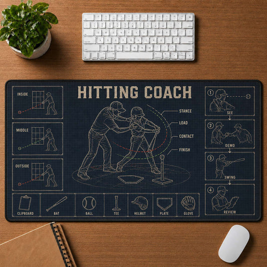Hitting Coach Blueprint Desk Mat | 5To9Vibe