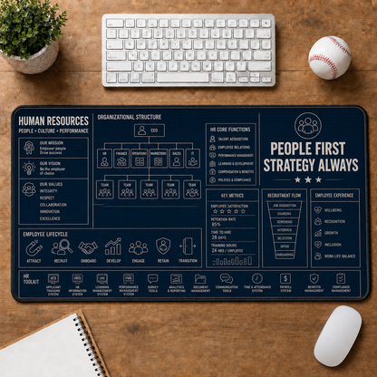 Accountant Blueprint Large Desk Mat - Financial Spreadsheets & Calculator Plus Size Mouse Pad - 5to9vibe