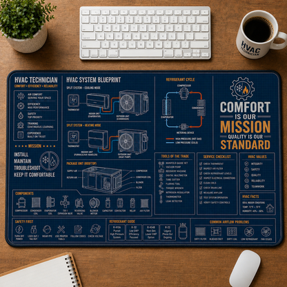 Carpenter Blueprint Large Desk Mat - Woodworking Tools & Joints Plus Size Mouse Pad - 5to9vibe