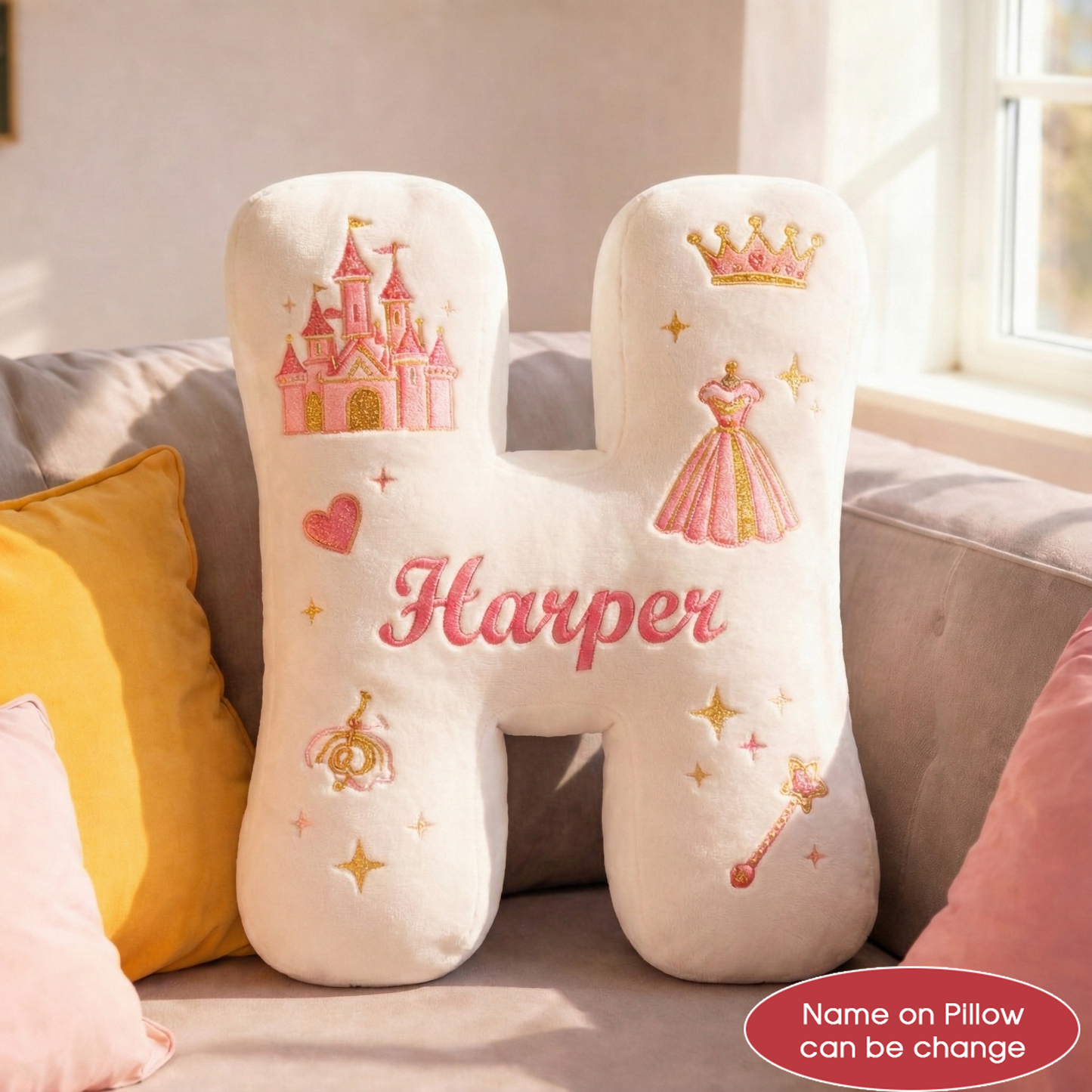 Super Hero and Princess Pillow Custom Name Gift  For Girls, Boys Irregular-Shaped Pillow Custom