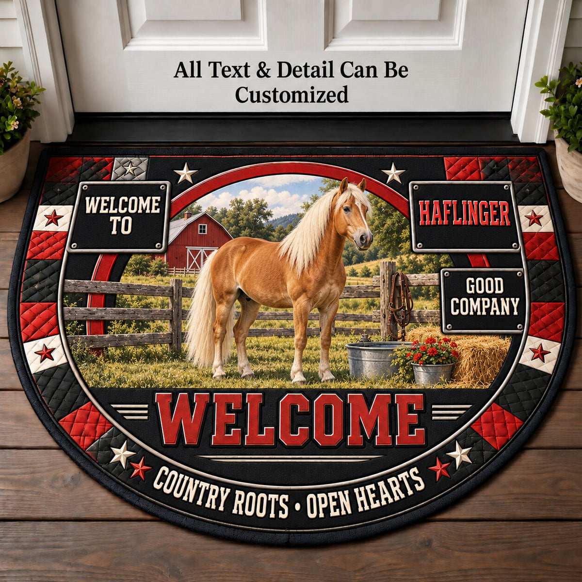 Haflinger Personalized Half Round Mat | 5To9Vibe