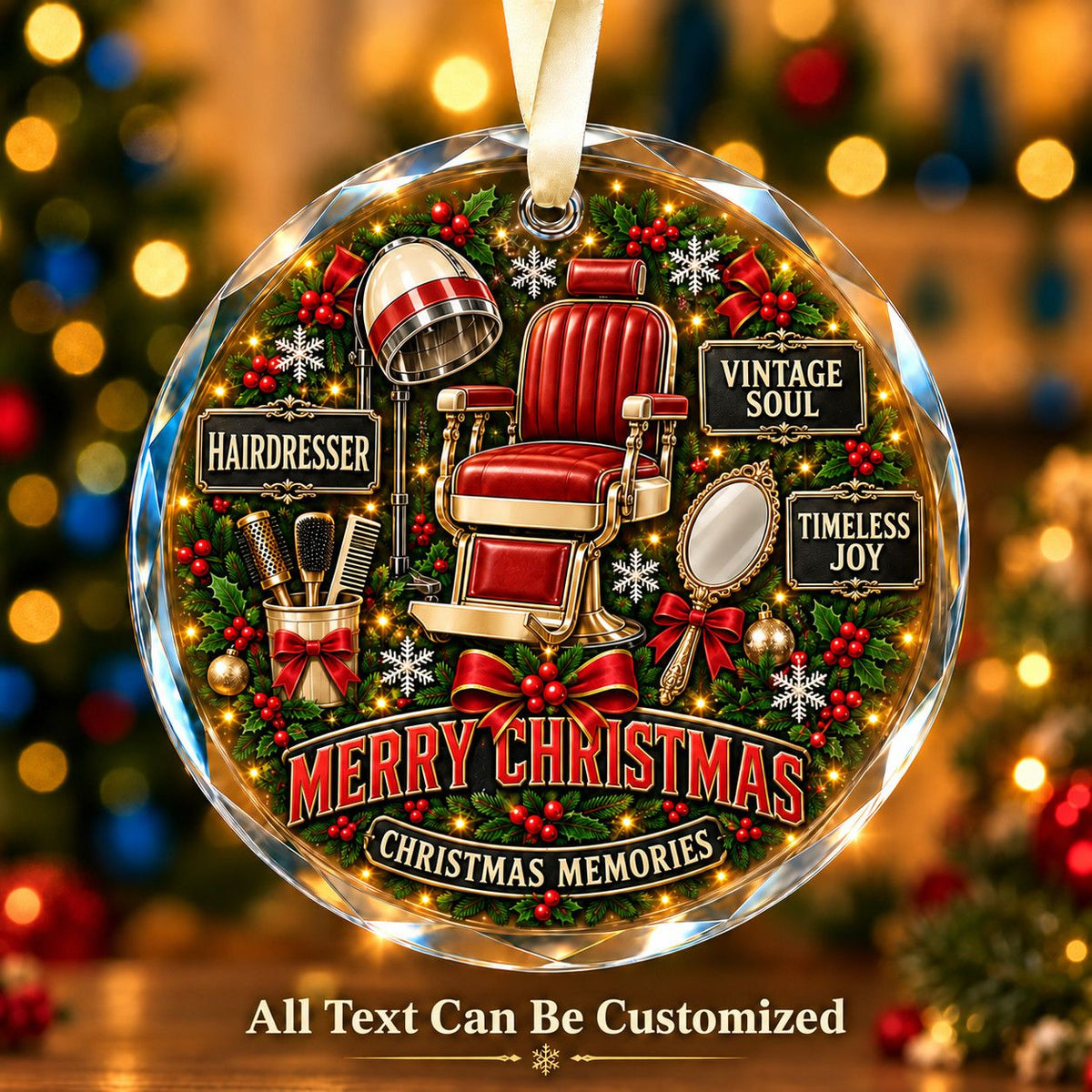 Hairdresser Personalized Glass Ornament | 5To9Vibe