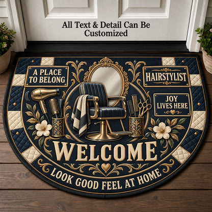 Hairstylist Personalized Half Round Mat | 5To9Vibe