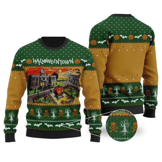 Halloween Town University Sweater Forest Green